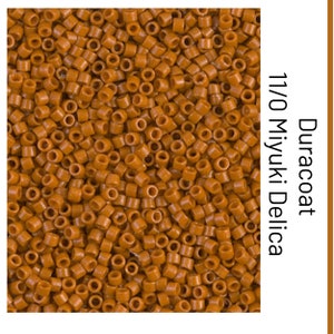 DB2108 Duracoat Opaque Dyed Persimmon/Pumpkin Miyuki Delica Bead | Size 11/0 | Japanese Seed Beads | Beadweaving & Beadwork Supply