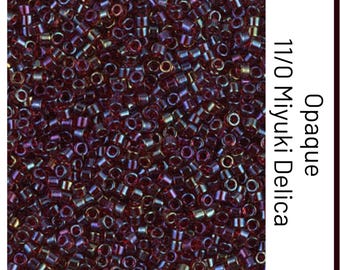 DB1751 Red Lined Topaz Luster 11/0 Miyuki Delica Beads