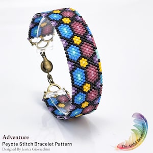 Adventure Even Count Count Peyote Beadwork Bracelet | Pattern Only | Geometric Pattern