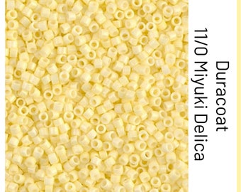 DB2101 Duracoat Opaque Dyed Light Lemon Ice Miyuki Delica Bead | Size 11/0 | Japanese Seed Beads | Beadweaving & Beadwork Supply