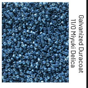 DB2516 Duracoat Galvanized Deep Aqua Blue Miyuki Delica Bead | Size 11/0 | Japanese Seed Beads | Beadweaving & Beadwork Supply