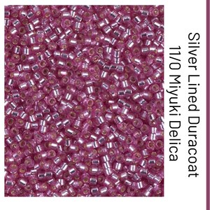 DB2156 Duracoat Dyed Silverlined Orchid Miyuki Delica Bead | Size 11/0 | Japanese Seed Beads | Beadweaving & Beadwork Supply
