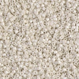 DB0211 Opaque Limestone Glazed Luster Miyuki Delica Bead | Size 11/0 | Japanese Seed Beads | Beadweaving & Beadwork Supply