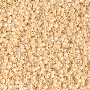 DB0157 Opaque Cream AB Miyuki Delica Bead | Size 11/0 | Japanese Seed Beads | Beadweaving & Beadwork Supply