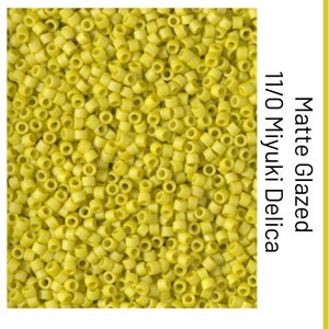 DB2283 Matte Opaque Glazed Citron Miyuki Delica Bead | Size 11/0 | Japanese Seed Beads | Beadweaving & Beadwork Supply