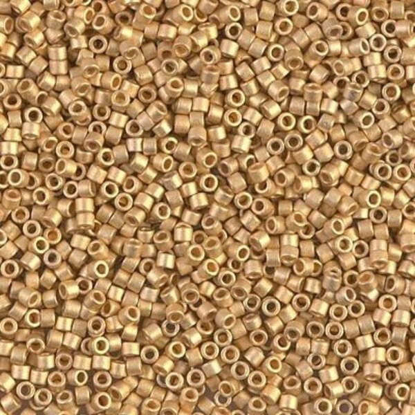 DB0331 Matte Opaque 24kt Gold Plated Miyuki Delica Bead | 24 Karat Seed Beads | Size 11/0 | 5 Grams | Beadwork Supply | Beading Supply