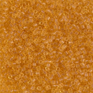 DB0702 Transparent Light Topaz Miyuki Delica Bead | Size 11/0 | Japanese Seed Beads | Beadweaving & Beadwork Supply