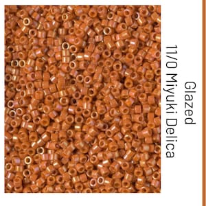 DB2274 Opaque Glazed Persimmon AB Miyuki Delica Bead | Size 11/0 | Japanese Seed Beads | Beadweaving & Beadwork Supply
