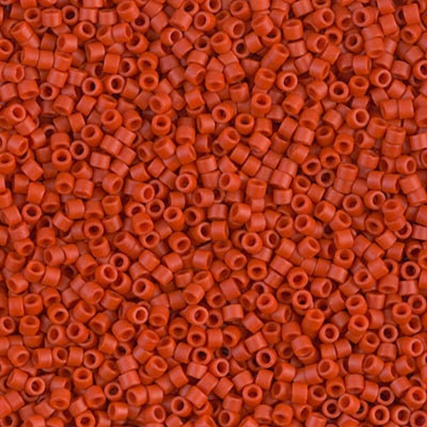 DB0795 Matte Dyed semi-frosted Opaque Cinnabar Miyuki Delica Bead | Size 11/0 | Japanese Seed Beads | Beadweaving & Beadwork Supply