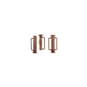 Antique Copper BeadSmith Slide Bar Clasp with Bar Loops | Slide Tube Clasps, with Bar Loops | Multiple Sizes
