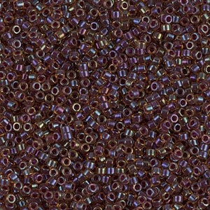 DB0061 Purple Lined Light Topaz Luster Inside Dyed Miyuki Delica Bead | Size 11/0 | Japanese Seed Beads | Beadweaving & Beadwork Supply