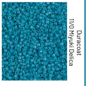 DB2133 Duracoat Opaque Dyed Azure Miyuki Delica Bead | Size 11/0 | Japanese Seed Beads | Beadweaving & Beadwork Supply