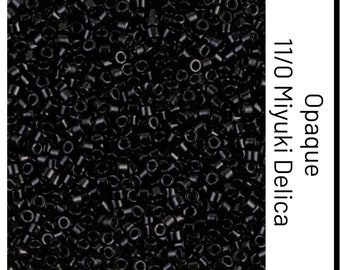 DB0010 Opaque Black Miyuki Delica Bead | Size 11/0 | Japanese Seed Beads | Beadweaving & Beadwork Supply