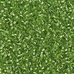DB1206 Silverlined Lime Miyuki Delica Bead | Size 11/0 | Japanese Seed Beads | Beadweaving & Beadwork Supply