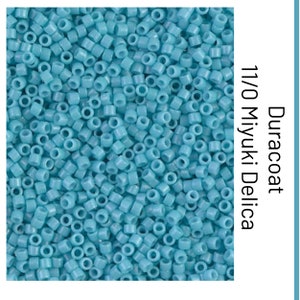 DB2128 Duracoat Opaque Dyed Nile Blue Miyuki Delica Bead | Size 11/0 | Japanese Seed Beads | Beadweaving & Beadwork Supply