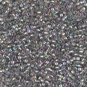 DB0107 Transparent Gray Gold Luster AB Miyuki Delica Bead | Size 11/0 | Japanese Seed Beads | Beadweaving & Beadwork Supply