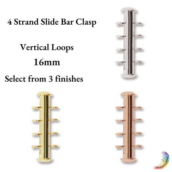 BeadSmith 4 Strand Vertical Loop Slide Clasp | Bracelet Clasp | Jewelry Making Supply