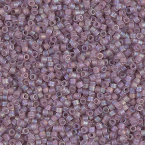 DB0857 Matte Transparent Smoky Amethyst AB Miyuki Delica Bead | Size 11/0 | Japanese Seed Beads | Beadweaving & Beadwork Supply