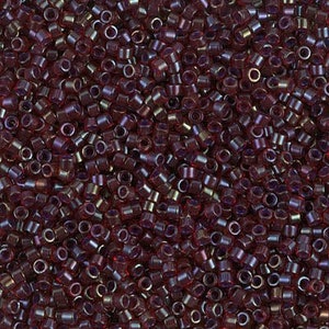 DB0296 Transparent Cranberry AB Miyuki Delica Bead | Size 11/0 | Japanese Seed Beads | Beadweaving & Beadwork Supply