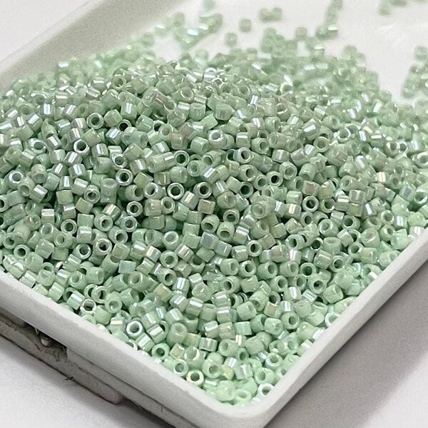 DB1506 Opaque Glazed Cool Mint AB Miyuki Delica Bead | Size 11/0 | Japanese Seed Beads | Beadweaving & Beadwork Supply