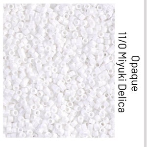 DB0200 Opaque Chalk White Miyuki Delica Bead | Size 11/0 | Japanese Seed Beads | Beadweaving & Beadwork Supply