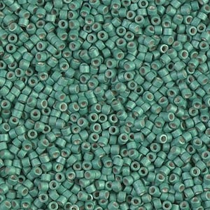 DB1171 Galvanized Matte Dyed Aqua Miyuki Delica Bead | Size 11/0 | Japanese Seed Beads | Beadweaving & Beadwork Supply
