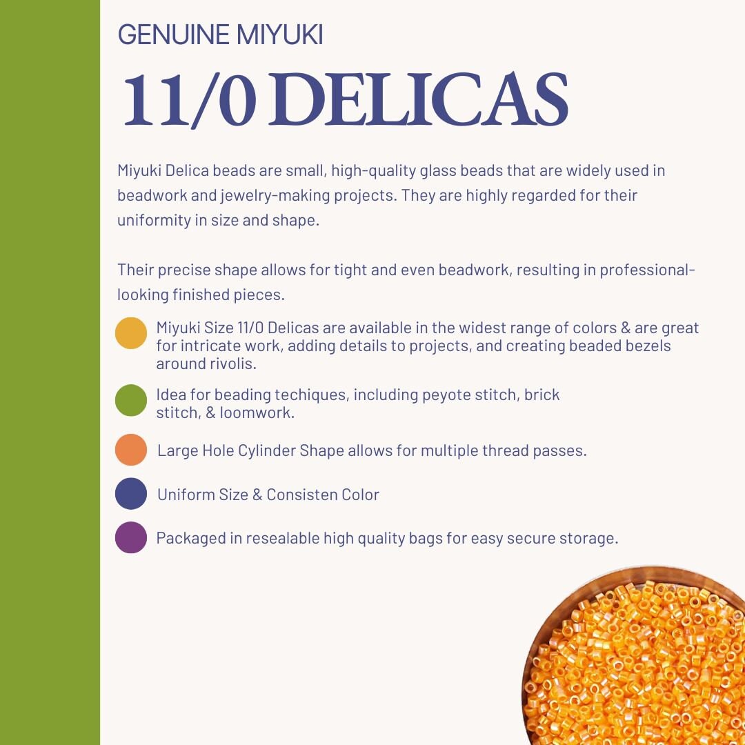 Miyuki Delica Seed Bead 11/0 Matte Corn Silk 2-inch Tube DB382 – Aura...