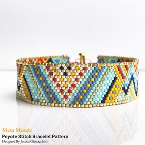 Mesa Mosaic Odd Count Peyote Bracelet Pattern | Redesigned Pattern