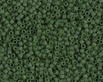 DB0797 Matte Dyed Opaque Dark Olive Green  Miyuki Delica Bead | Size 11/0 | Japanese Seed Beads | Beadweaving & Beadwork Supply