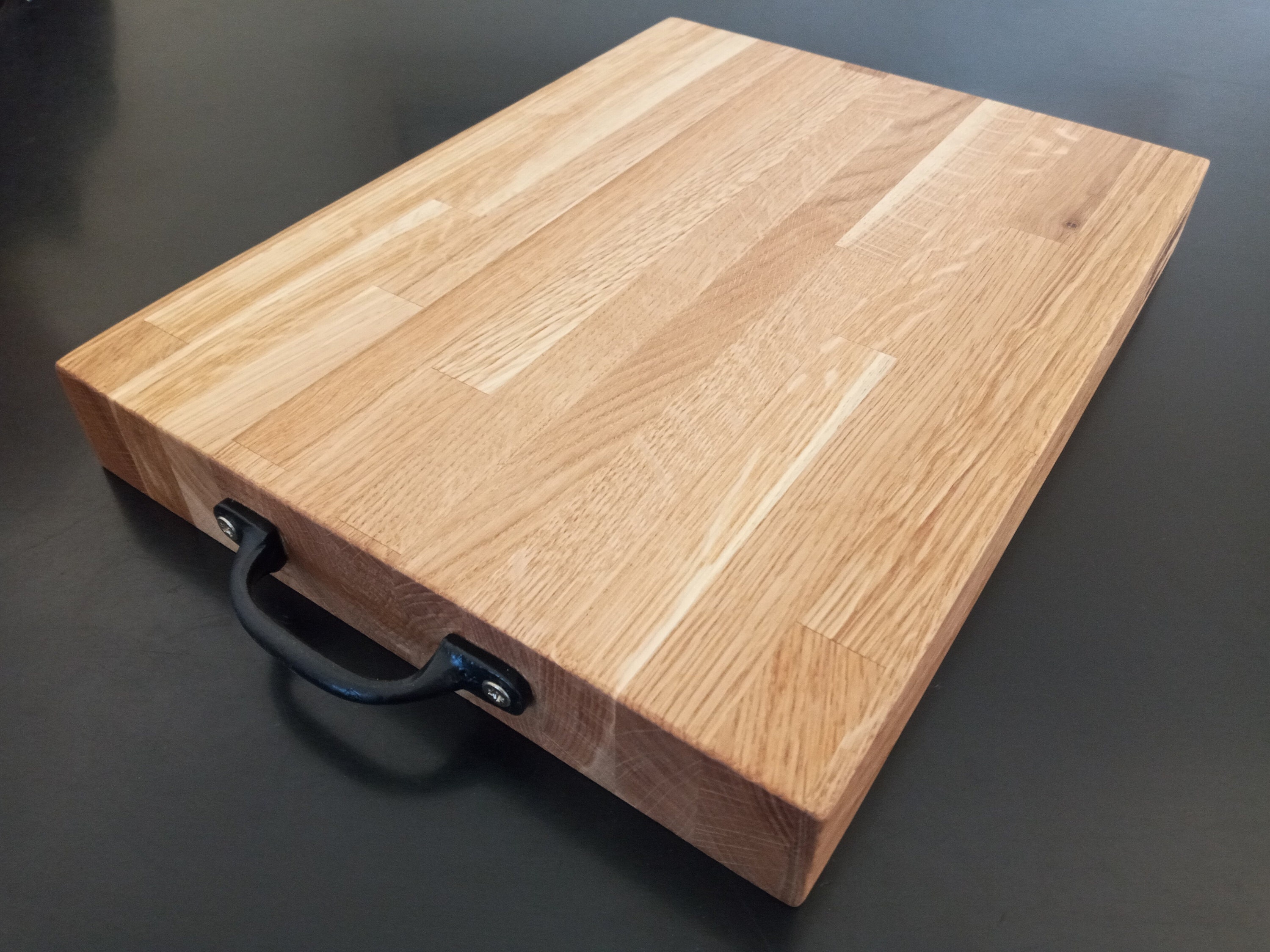 Thick solid oak chopping / cutting board with handle. Etsy