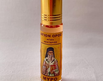 Oil from Holy Relics of Nectarius Aegina | Flavored oil glass big bottle 10 ml | Holy oil | Orthodox oil | Church Oil | Anointing | Nektariy