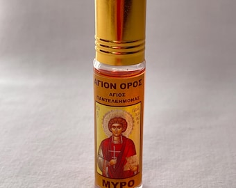 Oil from Holy Relics Panteleimon Healer | Flavored oil glass big bottle 10 ml | Holy oil | Orthodox oil | Church Oil Anointing | Panteleimon