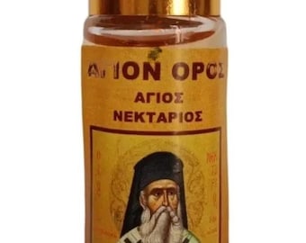Oil from Holy Relics of Nectarius Aegina | Flavored oil glass big bottle 10 ml | Holy oil | Orthodox oil | Church Oil | Anointing | Nektariy