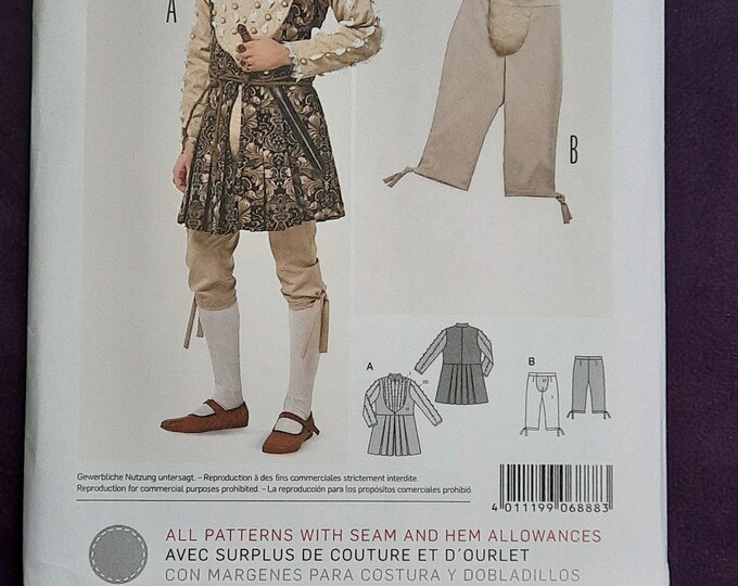 Burda 6888 English Renaissance Pattern for Tunic and Pants Sizes 36 to ...