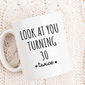 60th Birthday Mug - Personalized Coffee Cup or Coaster, Funny Turning 60 Mug Gift
