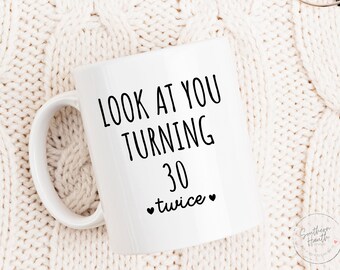 60th Birthday Mug - Personalized Coffee Cup or Coaster, Funny Turning 60 Mug Gift