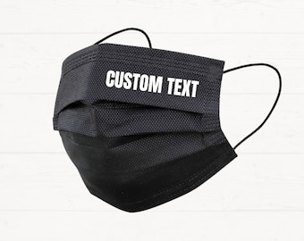 Custom Text Disposable Face Mask, Personalized Disposable Masks, Disposable Mask