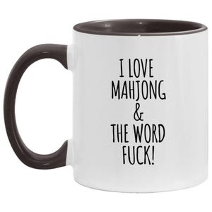 Funny Mahjong Mug, I Love MAHJONG & The Word F! Cup, Mahjong Coffee Mug with optional Matching Coaster image 9