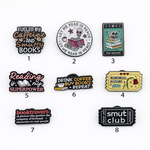 Reading Lover Enamel Pin Set – Bookish Gifts for Readers, Bibliophile Pins, Cozy Book Club Accessories