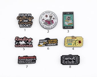 Reading Lover Enamel Pin Set – Bookish Gifts for Readers, Bibliophile Pins, Cozy Book Club Accessories