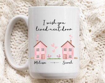 隣に住んでいたらいいのにコーヒーマグ、友達へのギフトマグ、遠距離の友達へのギフト、親友へのマグ、遠距離のギフト