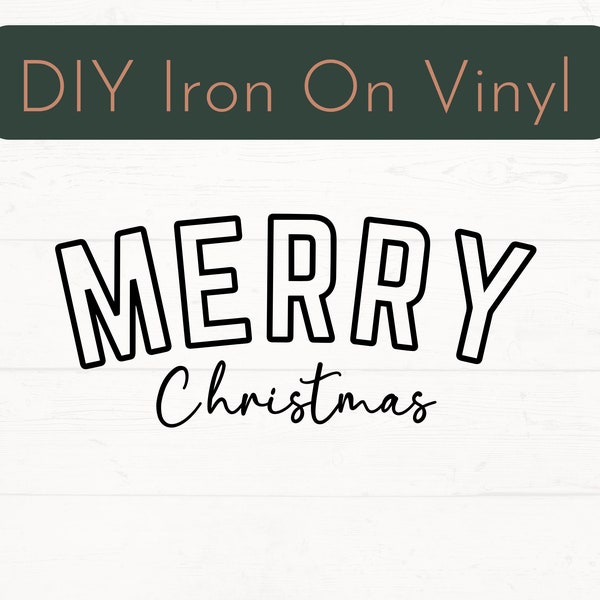 Ready to Make Merry Christmas Iron On Decal, Christmas Iron On Decal, Merry Christmas DIY Vinyl Decal, XMas Apparel Iron On Decal