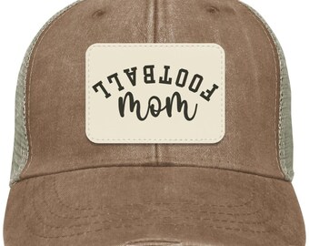 Football Mom Trucker Hat, Upside Down Football Style Hat, Cute Mom Life Cap, Sports Mom Gift, Team Mom Gift