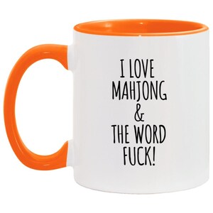 Funny Mahjong Mug, I Love MAHJONG & The Word F! Cup, Mahjong Coffee Mug with optional Matching Coaster image 5