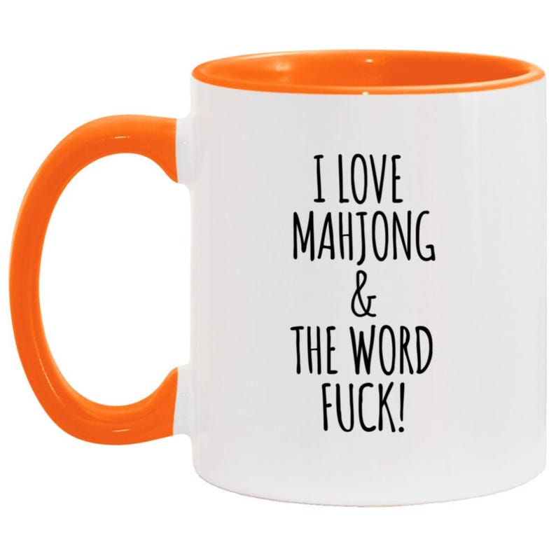 Funny Mahjong Mug, I Love MAHJONG & The Word F! Cup, Mahjong Coffee Mug with optional Matching Coaster image 5
