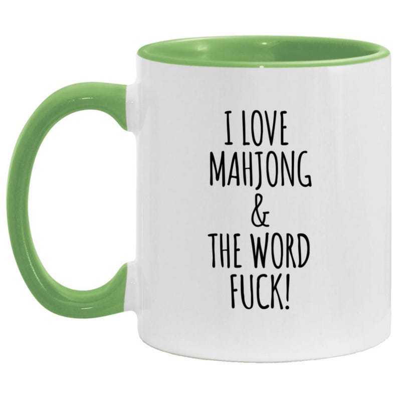 Funny Mahjong Mug, I Love MAHJONG & The Word F! Cup, Mahjong Coffee Mug with optional Matching Coaster image 7