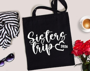 Sisters Trip tote bag, Sister Trip Bag, Sister Vacay Bag, Thin Sisters Trip Book Back