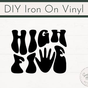 Ready to Press High Five Iron On Decal, 5th Birthday Iron On DIY Vinyl Decal, Turning Five Apparel Iron On Decal, 5 Birthday Shirt Decal