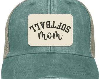 Softball Mom Hat – Upside Down Softball Style, Cute Sports Mom Cap, Adjustable Softball Hat in Multiple Colors, Sports Mom Gift