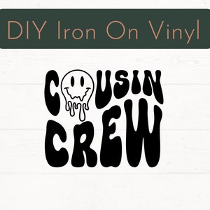 Pronto para fazer decalque de ferro de tripulação de primo, decalque de ferro de tripulação de primo, decalque de vinil DIY de camisa de primo, decalque de ferro de vestuário de camiseta de primo